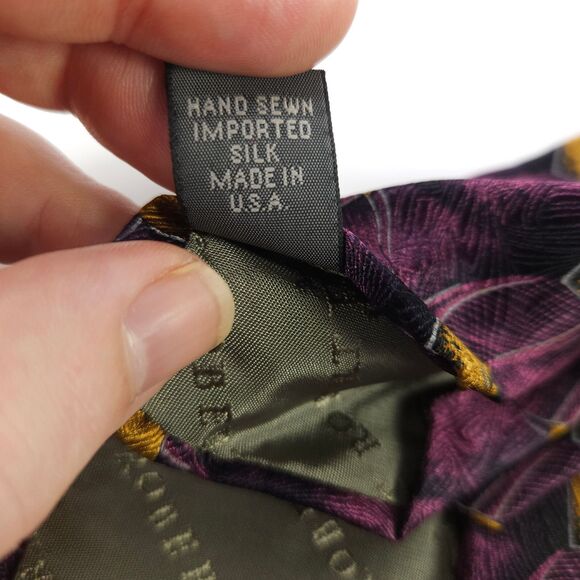 2 Robert Talbott Purple & Gray Geometric Shape Silk Ties Made in the USA - Picture 4 of 9